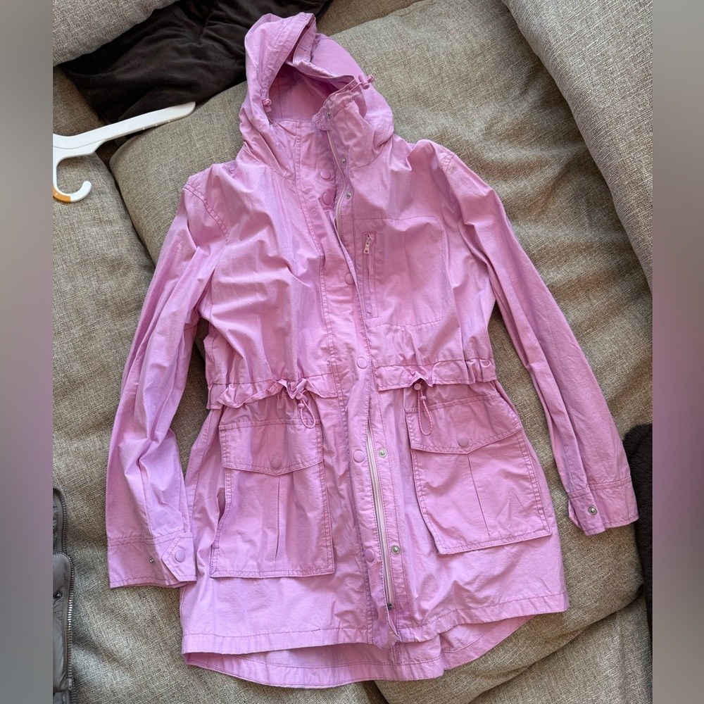 J. Crew light purple/pink Hooded rain Jacket